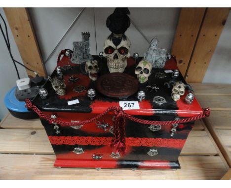 A box / trunk decorated with fantasy / gothic features
