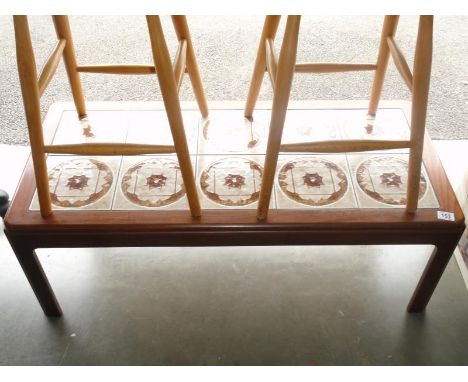 A tile topped coffee table