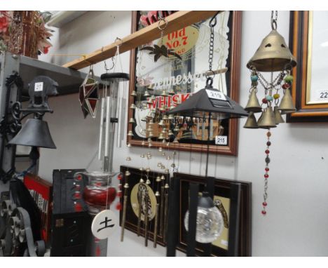 5 wind chimes and a star candle light