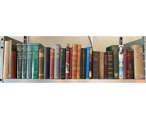 A large collection of Samuel Pepys books to include- Pepys Memoirs &amp; diary, Pepys Himself by Emdon and Young Mr Pepys by 