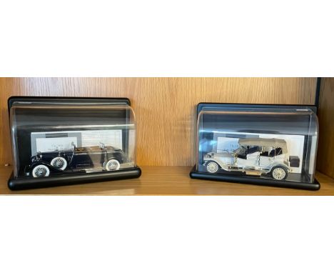 Franklin Mint; 1:24 scale diecast replica model cars, comprising of a 1926 Mercedes-Benz Model K, and a 1911 Rolls-Royce tour