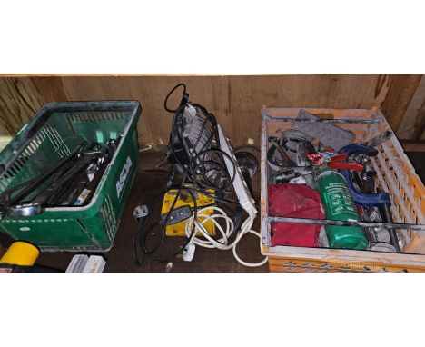 A quantity of tools including large spanners 
