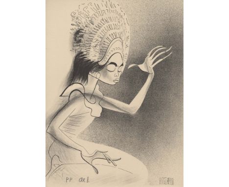 Artist: Al Hirschfeld (American, 1903 - 2003). Title: "Djanger, Bali [from the suite 'Harlem As Seen by Hirschfeld']". Medium