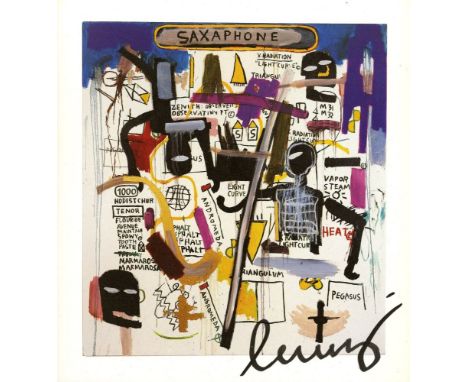 Artist: Jean-Michel Basquiat (American, 1960-1988). Title: "Saxophone". Medium: Color offset lithograph. Date: Composed 1986.