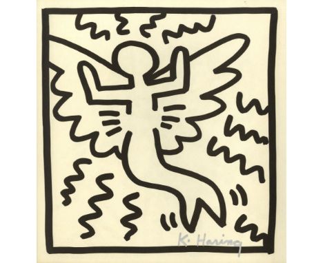 Artist: Keith Haring (American, 1958 - 1990). Title: "Butterfly". Medium: Lithograph. Date: Composed 1982. Printed 1982. Dime