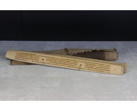 Asian Text Written Manuscript on Multiple Pages 