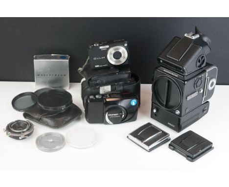 Hasselblad 500 ELX Camera together with various accessories plus Olympus Zoom 140 Camera 