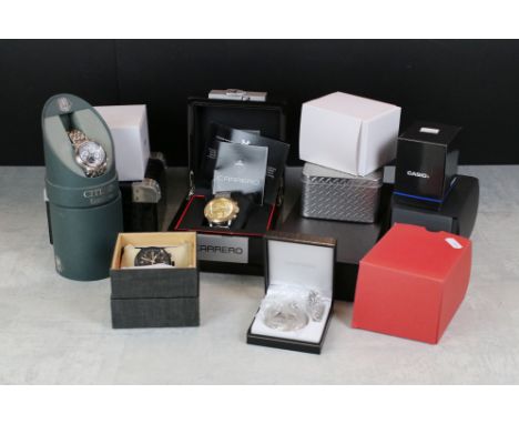 A collection of boxed wristwatches to include Timex, Casio, Citizen and Storm examples. 