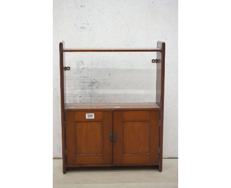 19th / Early 20th century Mahogany Hanging Wall Shelf and Cupboard, 48cm wide x 63cm high 