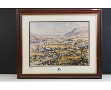 Irish Interest, R W Young (renowned Belfast artist) Signed Framed Print of Glencariff Co Antrim 
