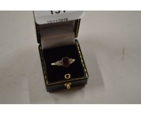 A 9ct gold ruby set ring 