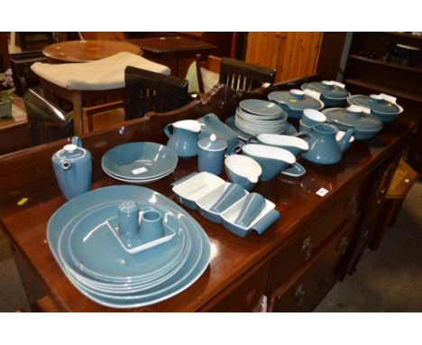 A large quantity of Poole "Blue Moon" dinnerware 