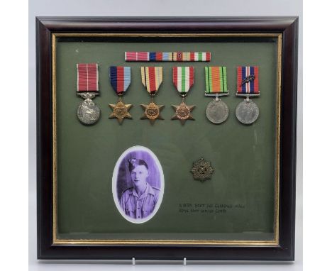 A framed WWII group to S/187011 Staff Sergeant C. Hall Royal Army Service Corps, comprising:- A British Empire Medal, 1939-19
