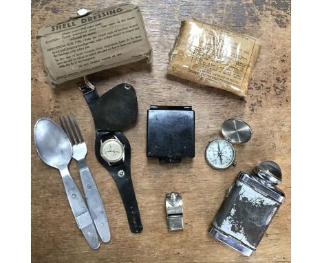 Personal and issued items of kit belonging to Sgt Collet who was the radio operator/gunneron a Wellington Bomber for the dura