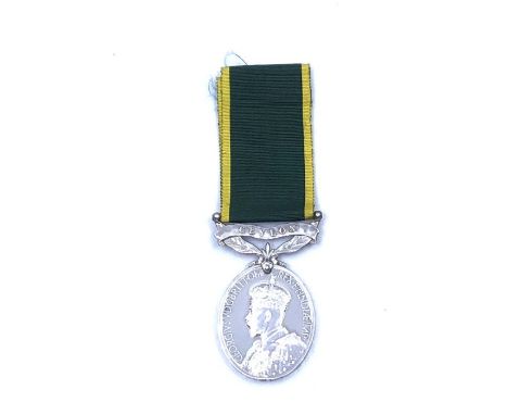 A George V Efficiency Medal with a Ceylon Bar, later engraved to Rfn. J. Light C.P.R.C.