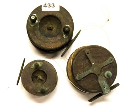 Three vintage fishing reels.