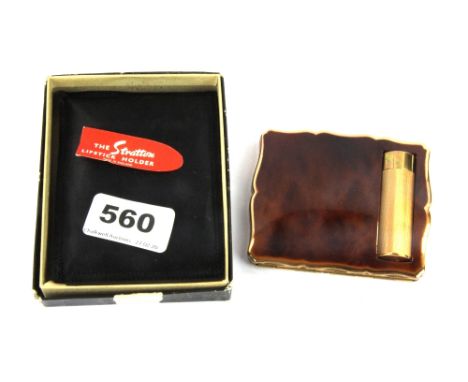A Stratton vintage compact and lipstick holder.