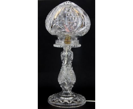 A cut crystal table lamp, H. 40cm.