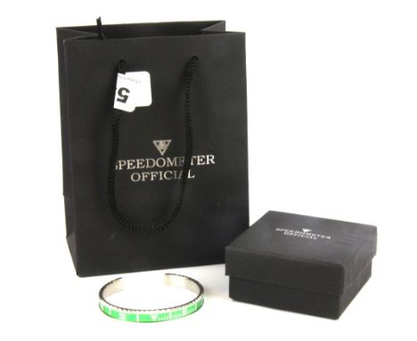 A boxed Rolex speedometer stainless steel bangle.