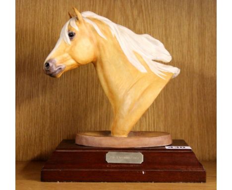 A limited edition 36/250 Clermont Fine China, Malvern England, Palomino Colt modelled by Robert Donaldson on wooden stand, ov