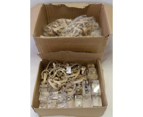 2 boxes of shop display watch props and stands. With Rotary and Dreyfuss acrylic bases. 
