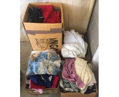 4 boxes of assorted womens vintage clothing To include Bellino, Alexon & Jacques Vert. Various sizes