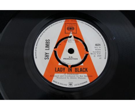 SHY LIMBS - LADY IN BLACK - A scarce promo copy of Lady In Black b/w Trick Or Two issued on CBS (red/white 4624). The record 