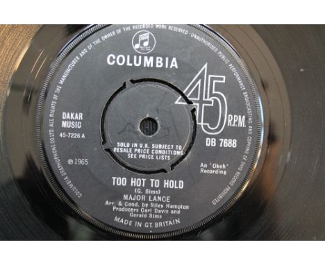 MAJOR LANCE - Two great original singles on Columbia. Titles are Investigate b/w Little Young Lover (DB 7967 - VG+ with some 