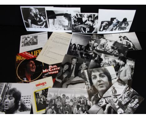 PAUL MCCARTNEY & WINGS - a collection of original photos and memorabilia from backstage at the 1975 UK tour to include x53 or