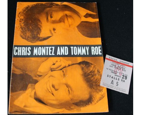 THE BEATLES - a programme and ticket from the Chris Montez and Tommy Roe performance featuring The Beatles. Performance took 