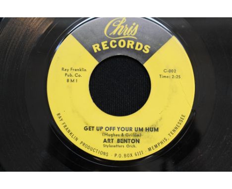 ART BENTON - Original copy of Get Up Off Your Um Hum b/w Sweet Loving issued on Chris records (C-002/3). The record is in VG+