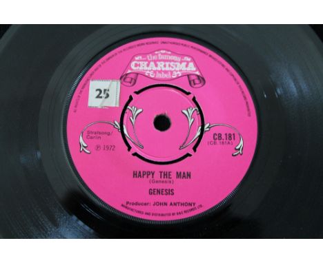 GENESIS - HAPPY THE MAN - Original Charisma (pink scroll) of the hard to find single (CB.181). This copy has no picture sleev
