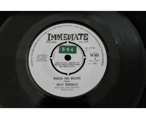 BILLIE NICHOLLS - A copy of Would You Believe b/w Daytime Girl issued on Immediate (IM 063). The record is in Ex condition wi
