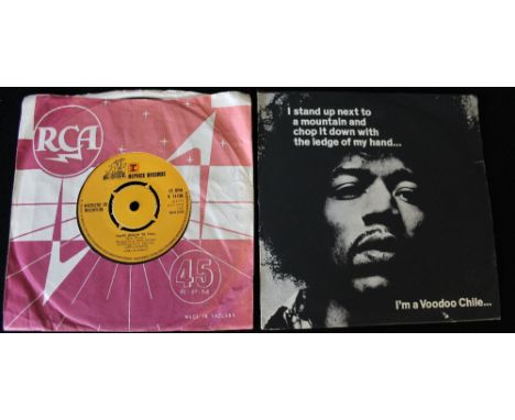 HENDRIX/ZAPPA - Bundle of 2 x 7" singles. Titles are Jimi Hendrix - Voodoo Chile (p/s 2095-001 - Ex+/Ex with hardly any marks