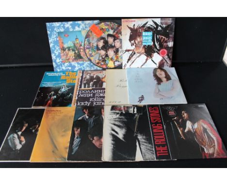 ROLLING STONES - Collection of 12 x LP's to include earlier pressings as well as later compilations/overseas pressings. To in