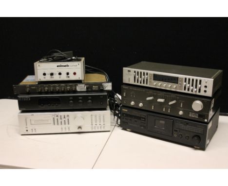 EQUIPMENT - a cross section of 7 pieces of music equipment to include a Technics stereo integrated amplifier SU-V505 (SGP3590