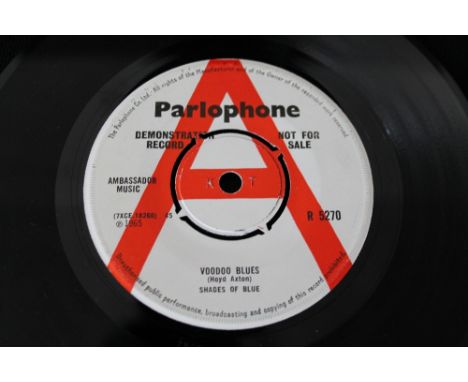 VOODOO BLUES - A promo copy of Shades Of Blue issued on Parlophone (red/white R 5270). The record is in nice clean Ex conditi