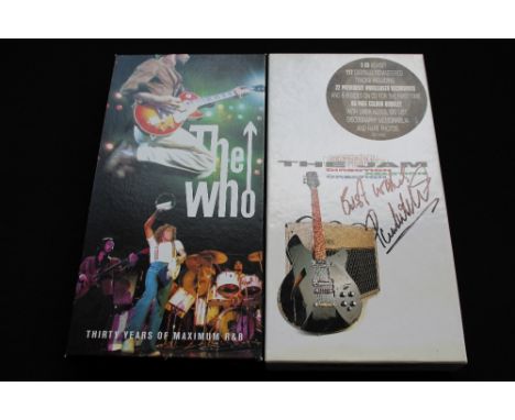 THE WHO/THE JAM - two signed box sets to include The Who Thirty Years of Maximum R&B signed by Roger Daltrey (twice - once on