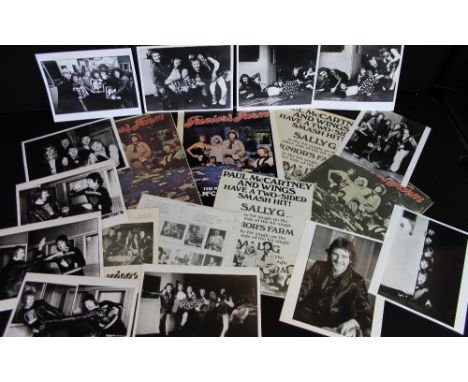 PAUL MCCARTNEY & WINGS - a collection of promo photos and memorabilia from Abbey Road (November 1974). Lot includes x6 large 