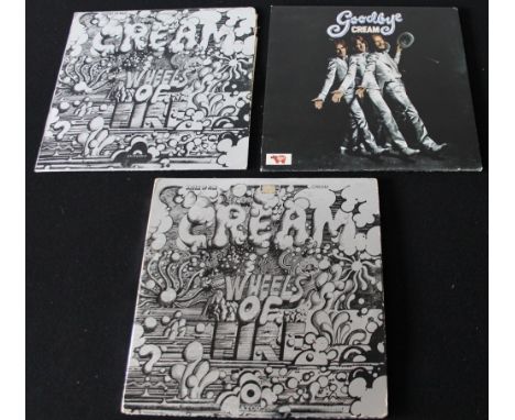 CREAM - Collection of 3 x LP's to include a rare promo. Titles are Wheels Of Fire "two tone" promo (2-700). The records are i