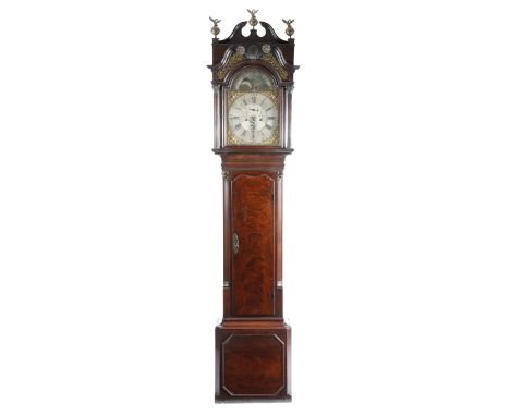 A George III mahogany longcase clock by John Smith of Chester, the eight day brass movement with four turned pillars, with an