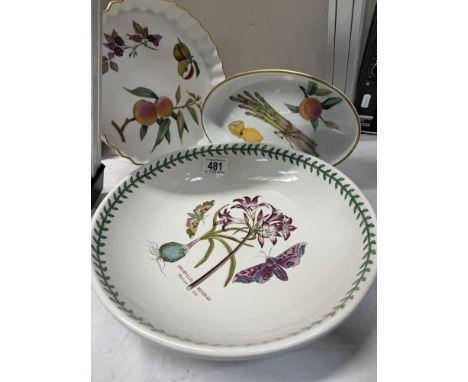 A large Port Meirion bowl &amp; 2 Royal Worcester 'Evesham' dishes