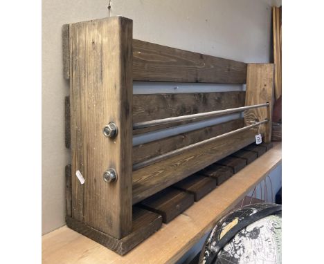 A bar bottle / wine rack. Shelf made from a palette