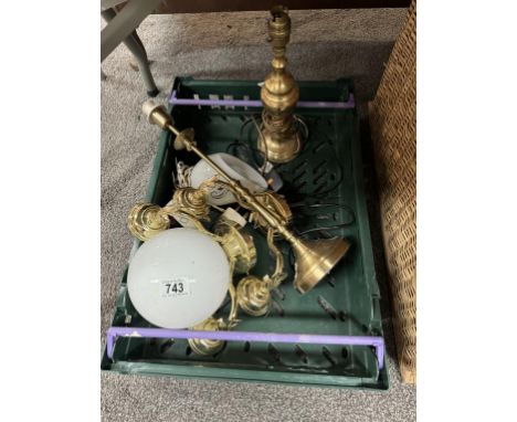 A boxed lot of light fittings and lamps