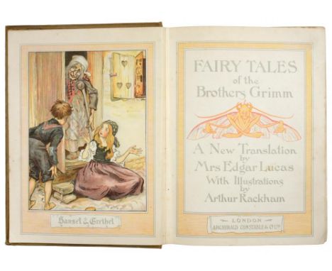 RACKHAM, ARTHUR (ILLUSTRATOR)  FAIRY TALES OF THE BROTHERS GRIMM London, Constable &amp; Co, [1907]. Rare first Rackham editi