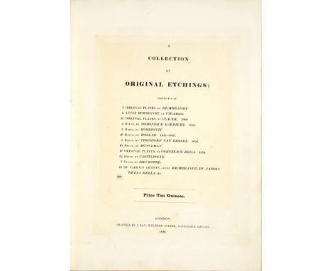 A COLLECTION OF ORIGINAL ETCHINGSLondon, Printed by J. Kay, 1826. First Kay edition, tall folio, 200 plates (after Rembrandt,