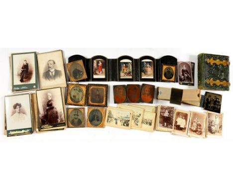 A PHOTOGRAPHIC MISCELLANY, 19TH C-EARLY 20TH C  to include forty various carte de visite, mainly children and an incomplete a