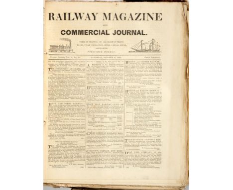 [EARLY RAILWAY HISTORY]  RAILWAY MAGAZINE AND COMMERCIAL JOURNAL. BANKS, STEAM NAVIGATION, MINES, CANALS, DOCKS, ASSURANCES P