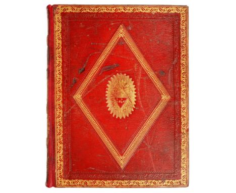 [FINE REGENCY BINDING] THE HOLY BIBLE.. WITH NOTES BY THE REV. ISAAC SAUNDERS London, R Edwards, 1811. Thick folio, engraved 