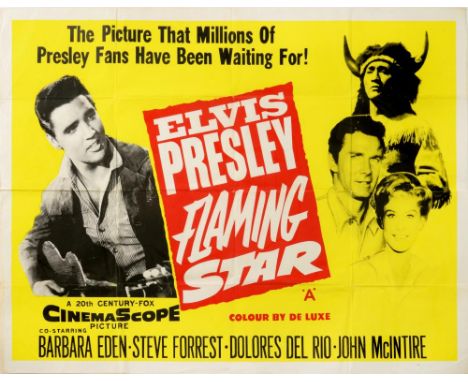 FILM POSTERS. ELVIS PRESLEY FLAMING STAR; ELVIS PRESLEY AS THE RESTLESS, RECKLESS, ROVING ROUSTABOUT, 1960 AND 1964 quad (c75